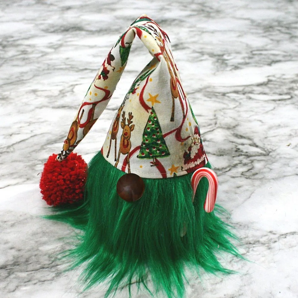 HAND CRAFTED Gnome White Christmas Air Freshener Cover Decor - White Christmas